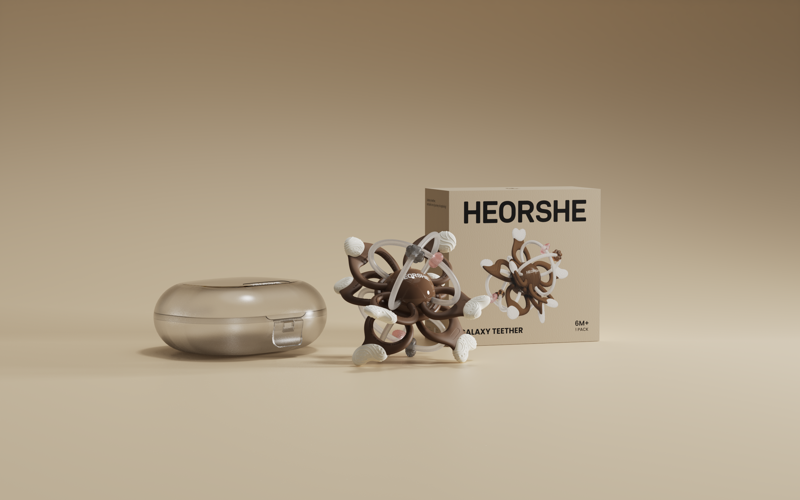 HEORSHE product packaging on a beige background