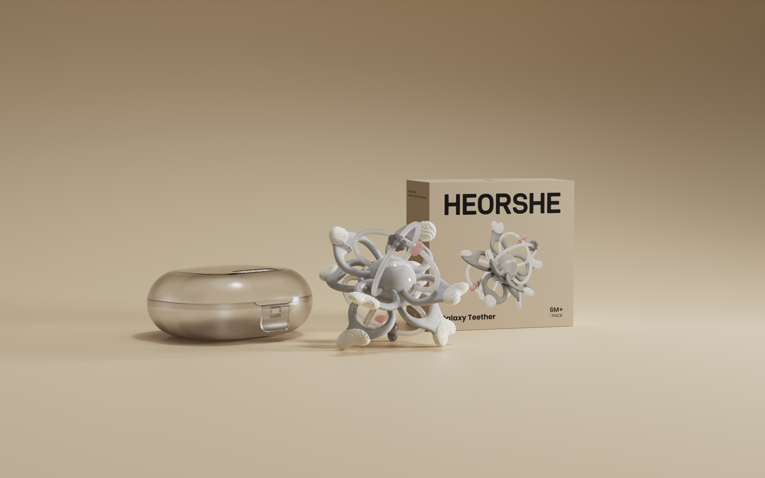 HEORSHE product packaging with a beige background
