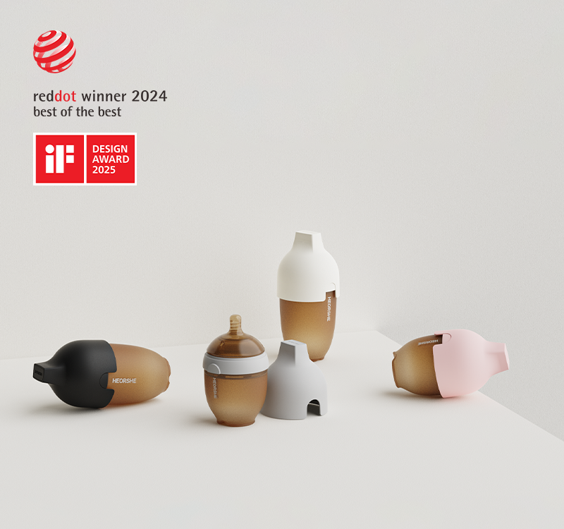 HEORSHE silicone baby bottle anti‑colic design